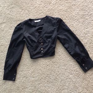 Nasty Gal Black Button Down Blouse
